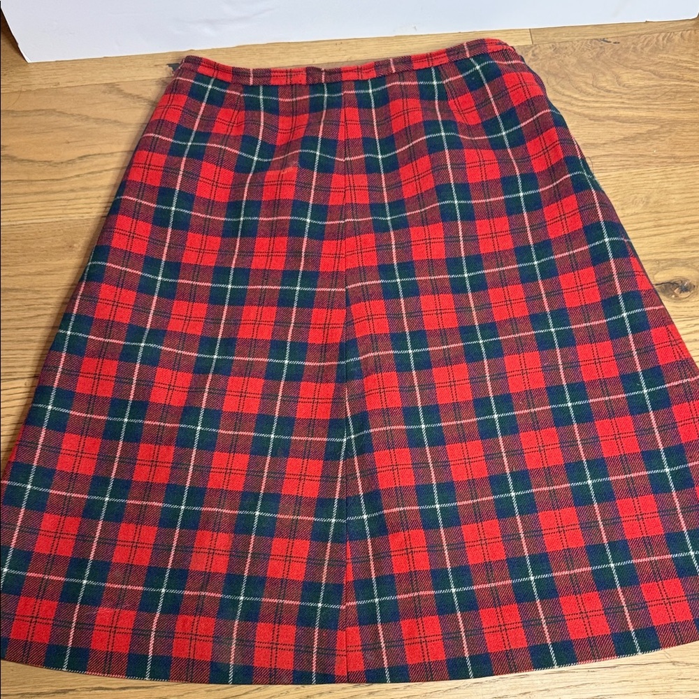 Pendleton Red and Black Plaid A-Line Skirt